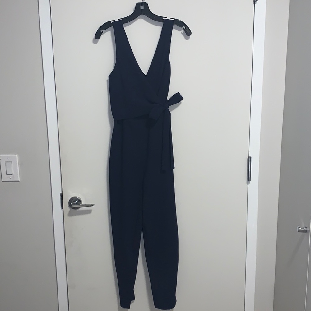 Club Monaco Navy Blue Wrap Jumpsuit (Size 6)